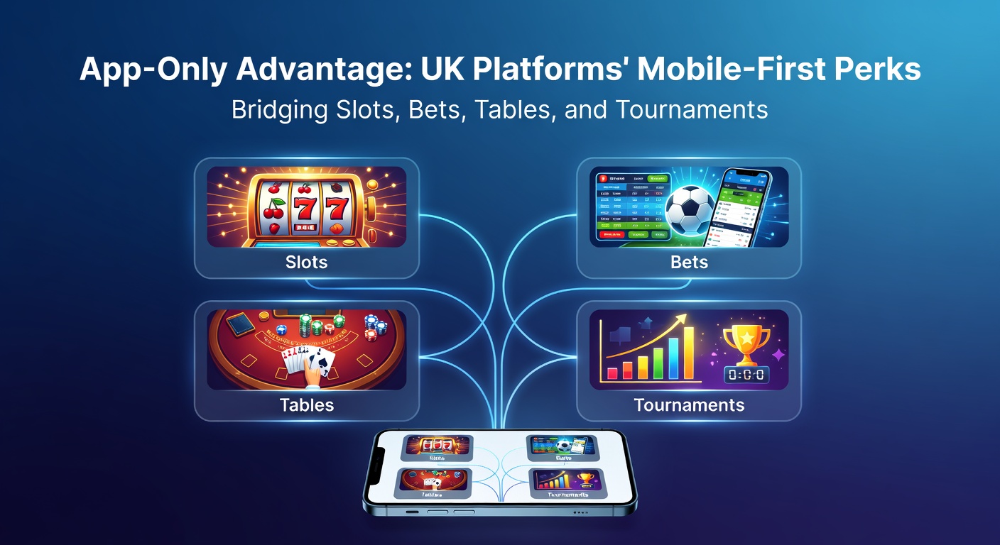 Smartphone displaying a UK betting app interface with slots, sports bets, and tournament lobbies seamlessly integrated