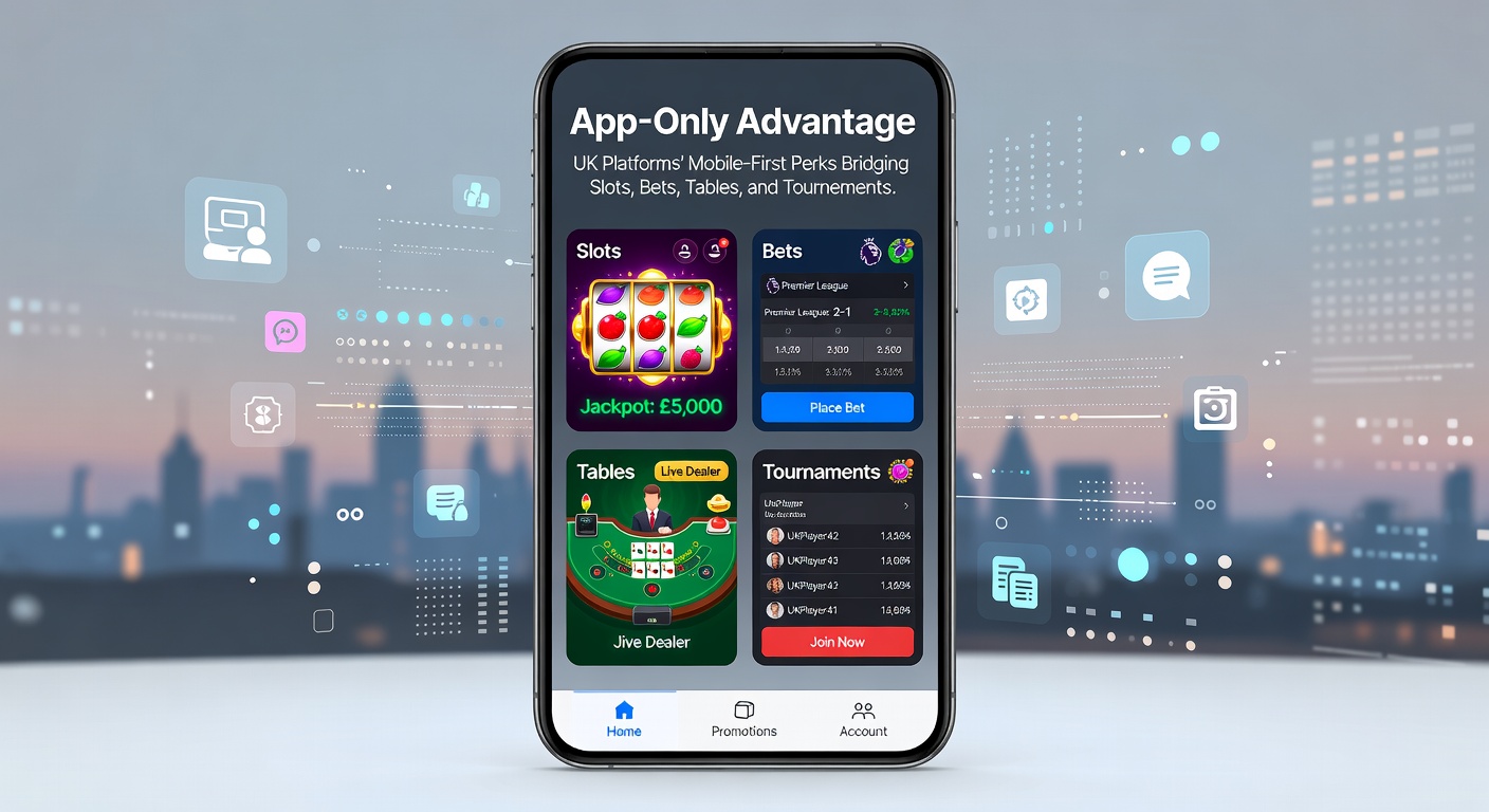 UK mobile betting app screen showing interconnected slots, live bets, roulette tables, and poker tournament entries