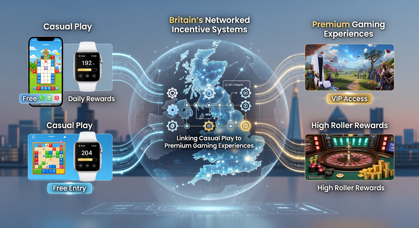 Diagram showing player progression from casual gaming to premium experiences in UK networks