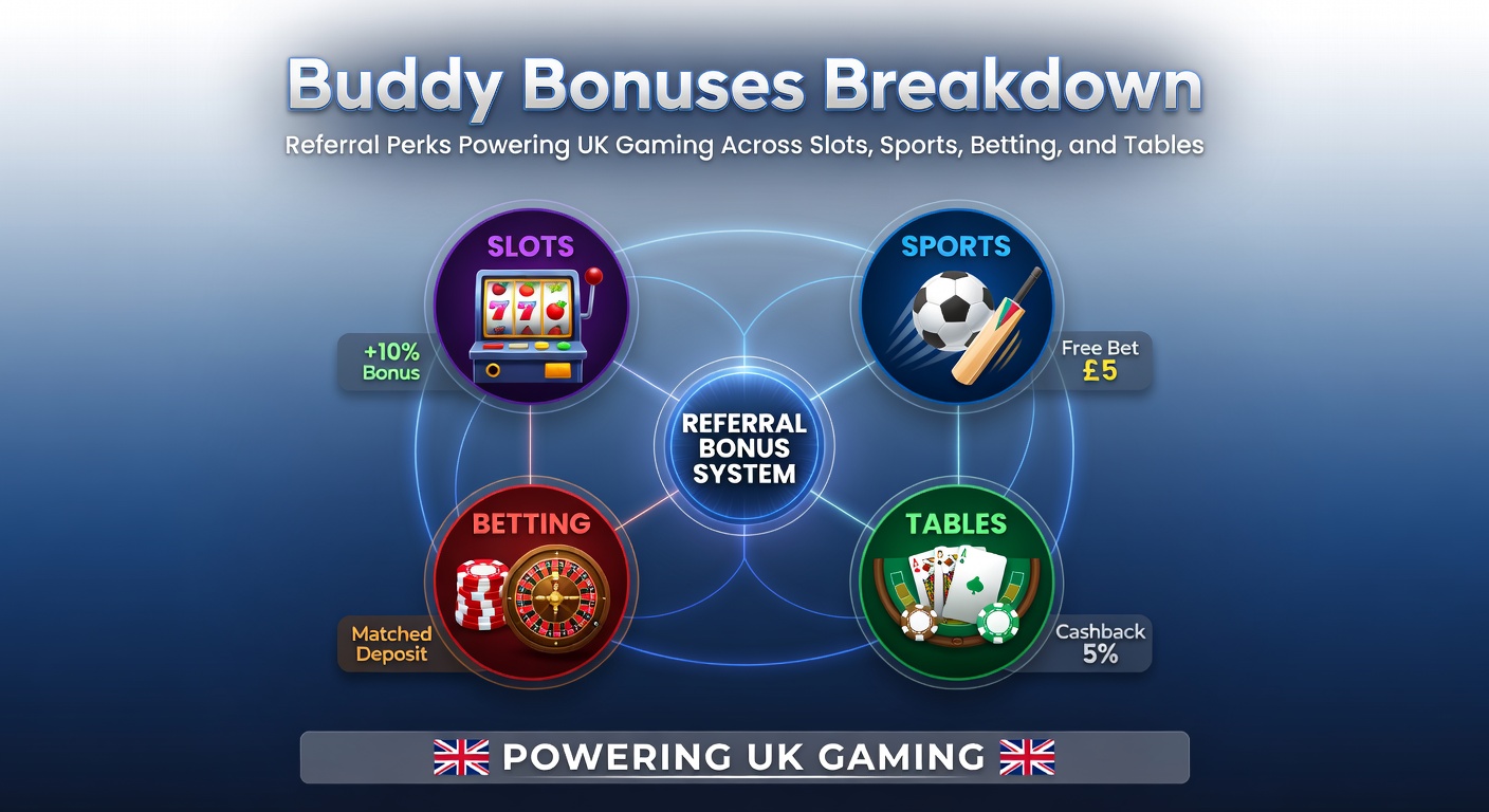 UK gamers sharing referral codes on mobile devices, highlighting slots reels and sports betting interfaces in a vibrant split-screen view