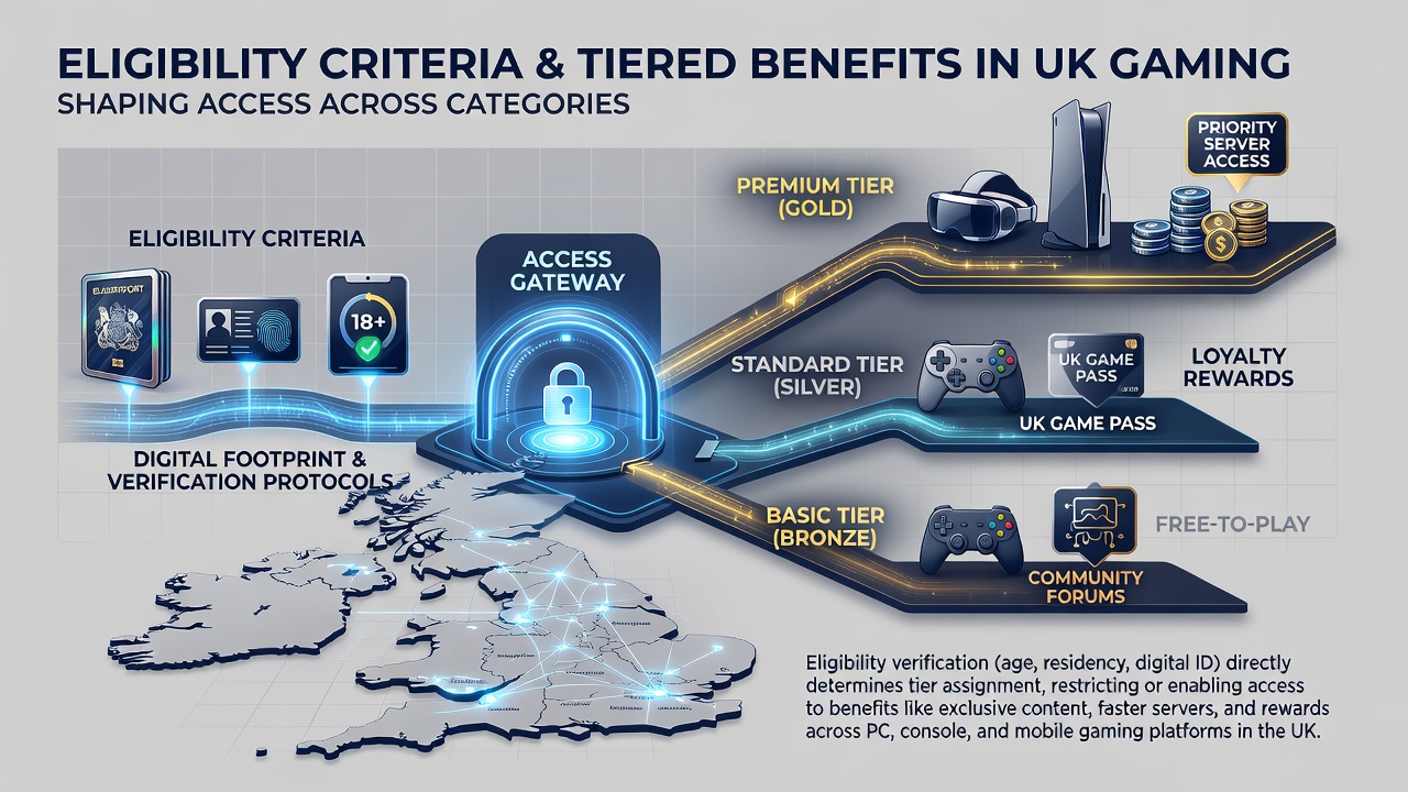 Flowchart showing tier progression paths across casino, sports, poker and live dealer categories in UK online gaming