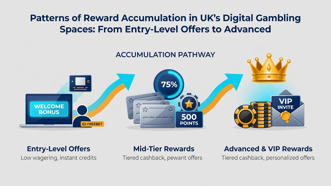 Diagram illustrating mid-tier to advanced reward flows connecting casino spins, sports wagers, and poker tables in UK platforms