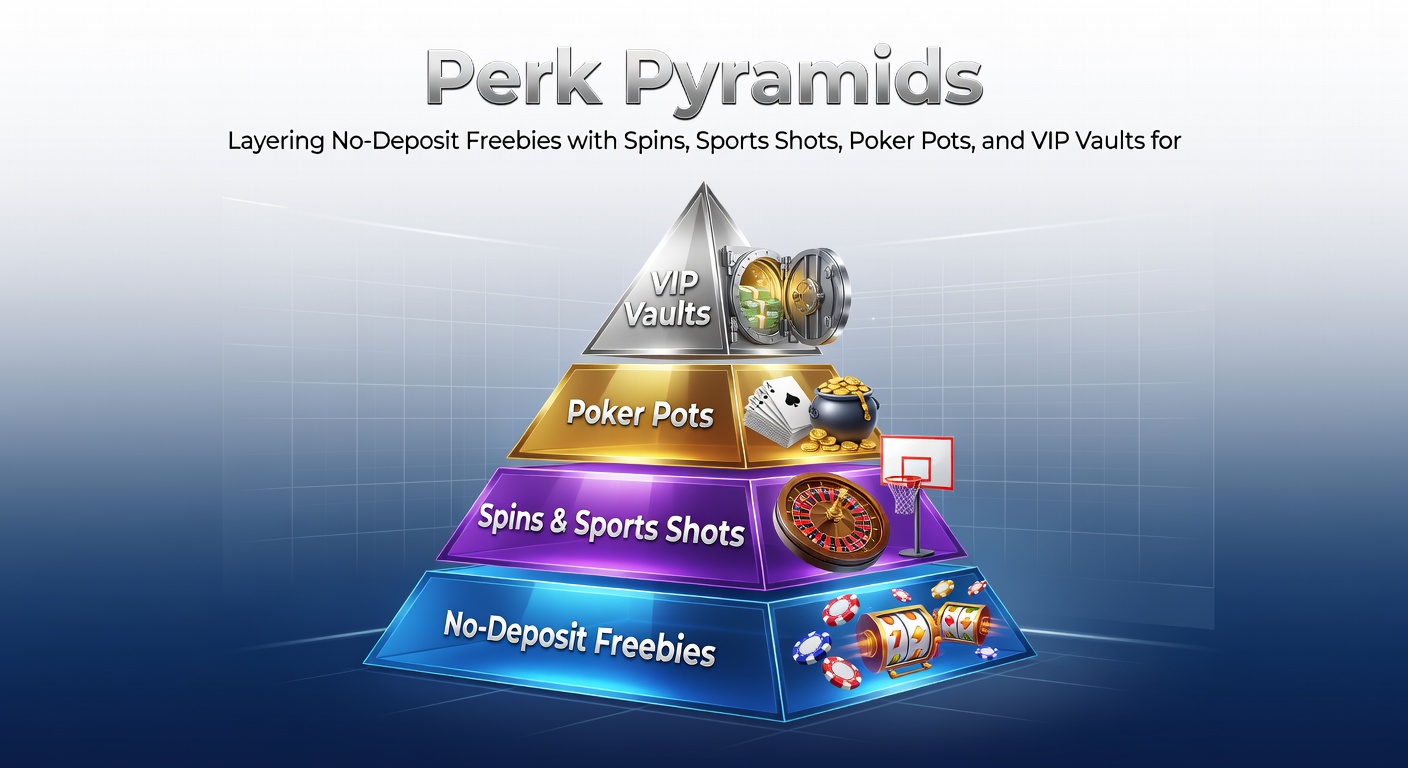 Diagram illustrating bonus layering progression from free spins through sports betting to VIP perks in the perk pyramid model
