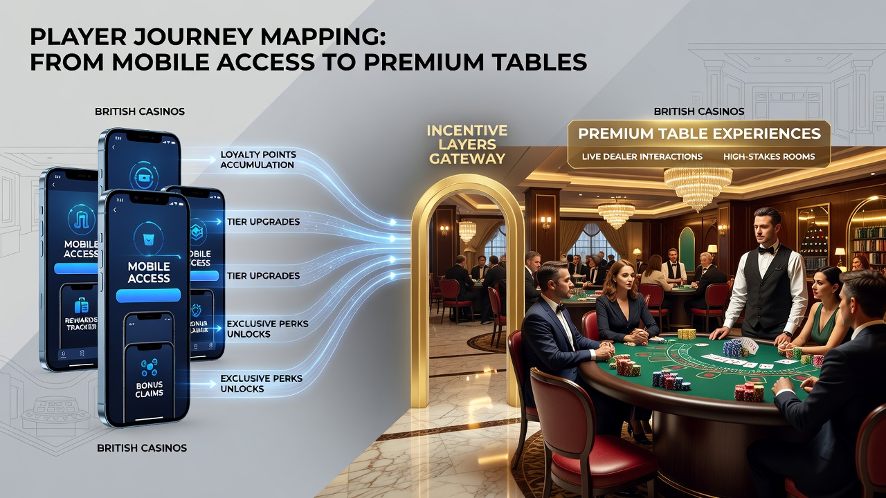 Player journey visualization from mobile to casino tables