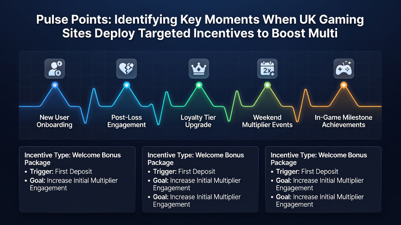 Dashboard view of UK gaming site showing synchronized incentive pop-ups linking slots, sports betting, and poker during August 2026 promotional cycles