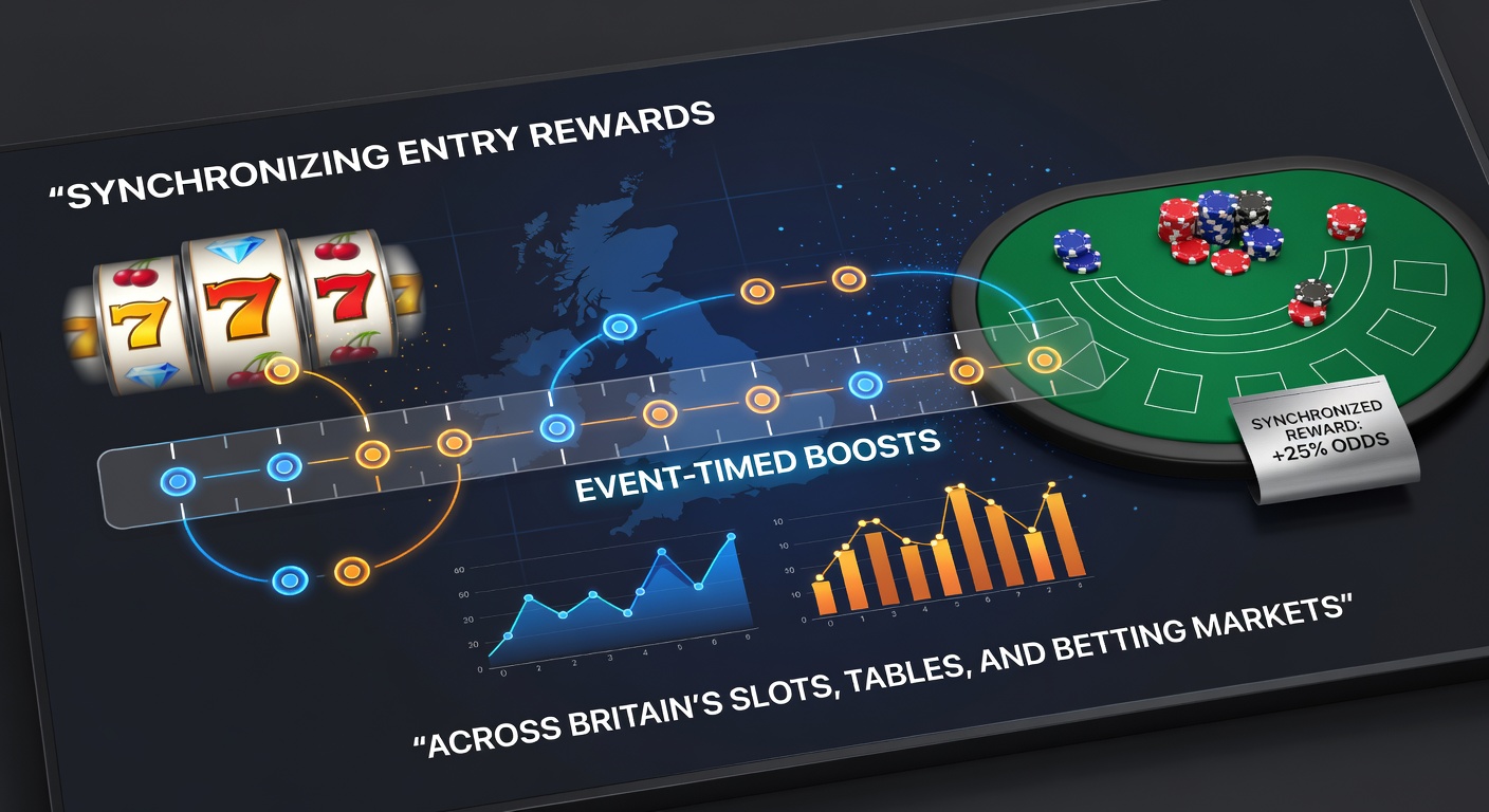 Diagram showing how entry rewards align with timed boosts across slots, tables, and betting markets in Britain
