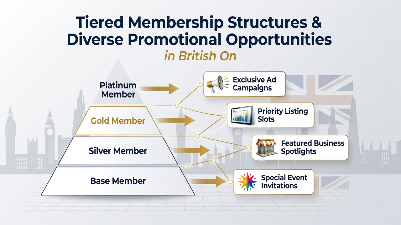 Diagram depicting promotional unlocks across different membership tiers in UK online gaming sites
