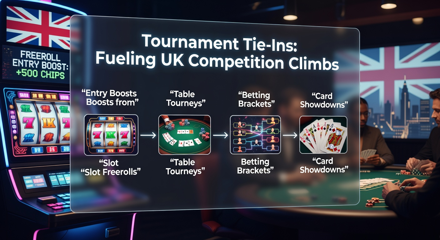 Vibrant online tournament leaderboard showing slot freerolls leading to high-stakes card showdowns on a UK gaming platform