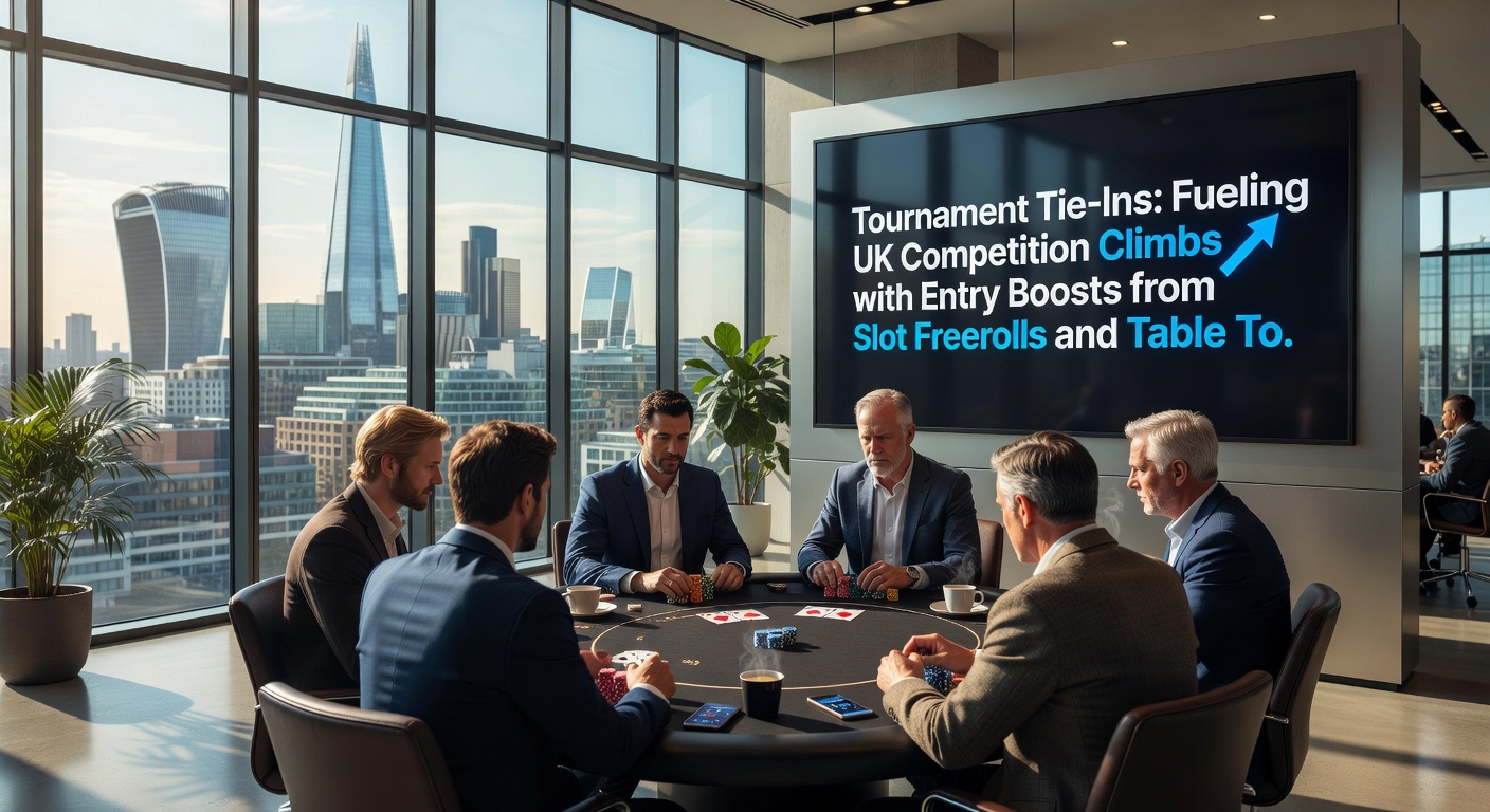 Dynamic split-screen of a betting bracket challenge transitioning to a intense poker card showdown on a UK betting app