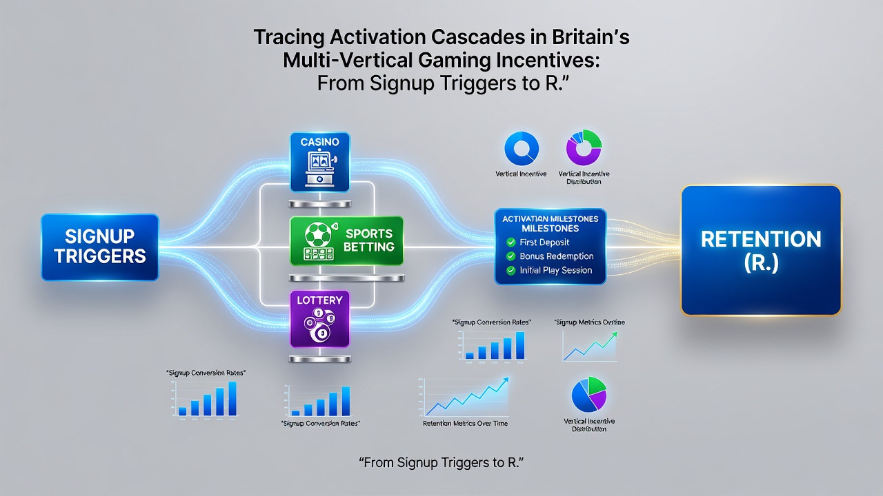 Illustration of interconnected gaming verticals with arrows depicting how casino spins lead into sports bets and poker tables while feeding into VIP retention structures