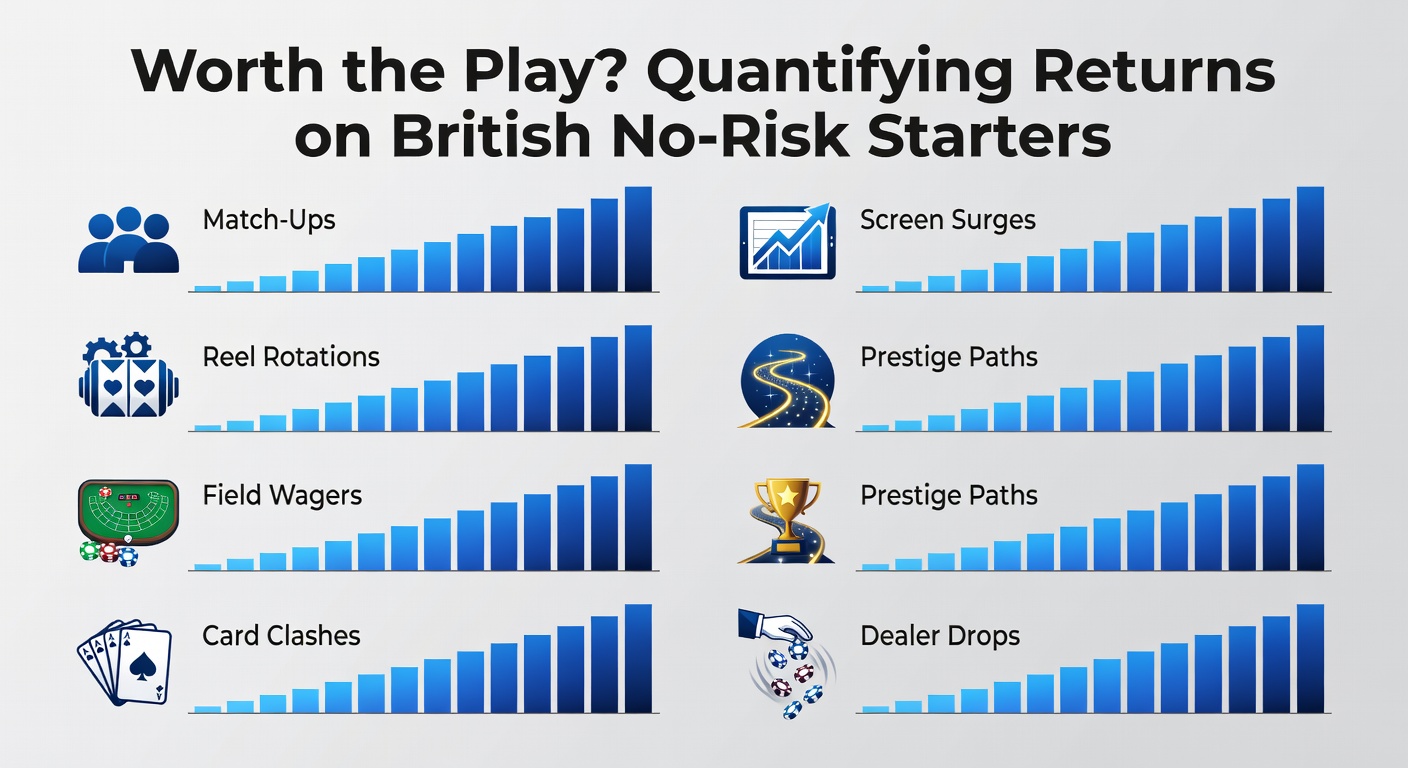 Graph showing return rates on various British betting options from no-risk starters to dealer drops, with bars rising across categories